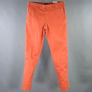 BOGLIOLI Size 30 Orange Rust Cotton Blend Flat Front Casual Pants
